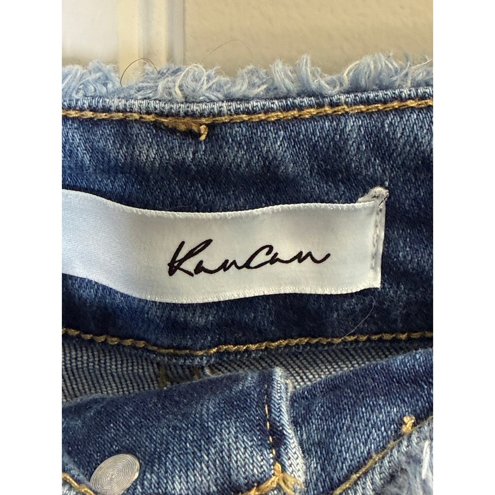 KanCan Women Flare Jeans Blue Distressed High Rise Retro Boho 26/32 - Picture 6 of 7